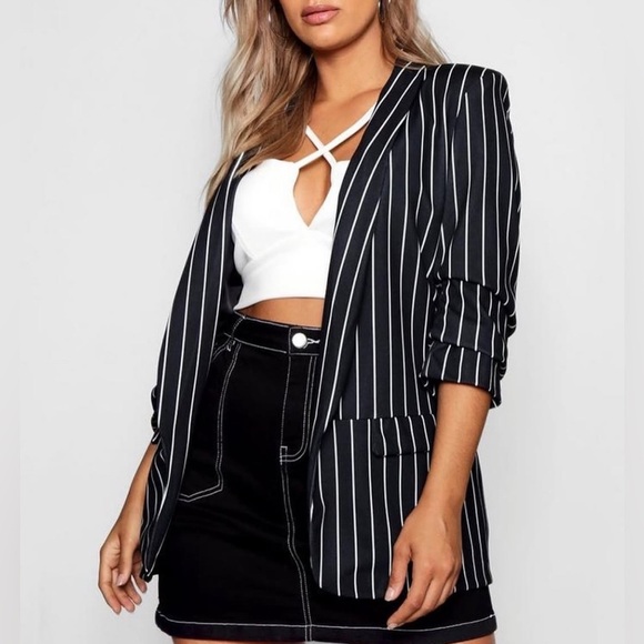 Woman’s Iris Black and White Striped Blazer Size Small - Picture 8 of 12